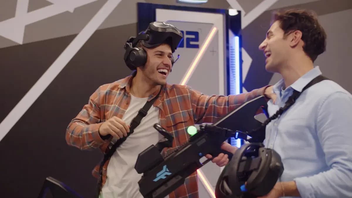Group playing VR together